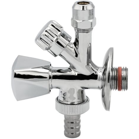 Kombi-Eckventil  Ø 1/2 x 10 mm x 3/4 Zoll Sterngriff, selbstdichtend