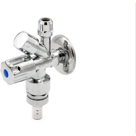 Kombi-Eckventil 3/8" AG Anschluss x 3/4" AG Abgang mit Rundgriff