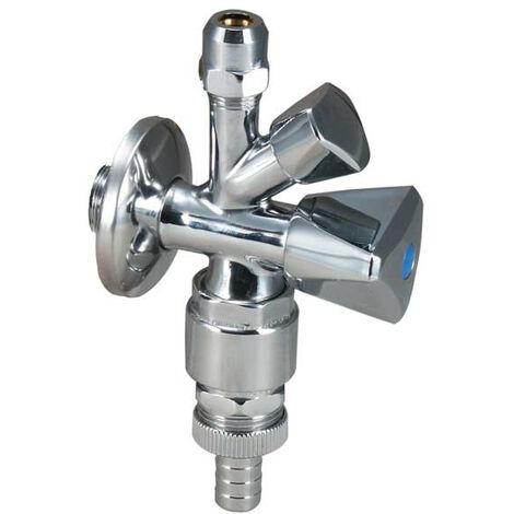 Kombi-Eckventil mit Rohrbelüfter und RV 1/2", Geräteanschluss, WAS-Ventil, Doppelspindel-Ventil