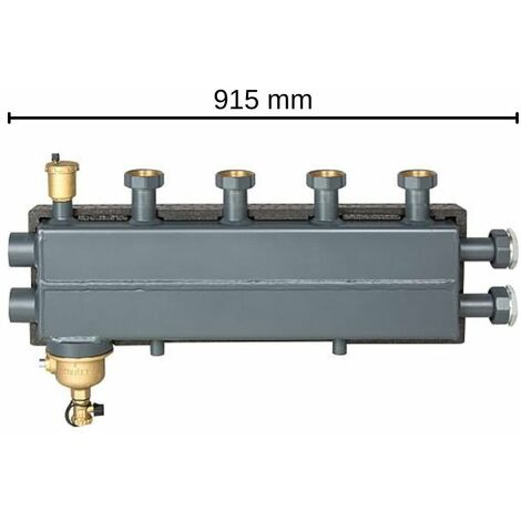 Kombi-Heizungsverteiler mit Hydraulischer Weiche Magnetschlammabscheider und Entlüfter 3+1 HK