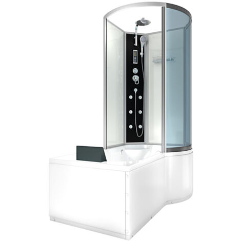Kombination Badewanne Dusche K50-L01 Duschtempel 170x100 cm