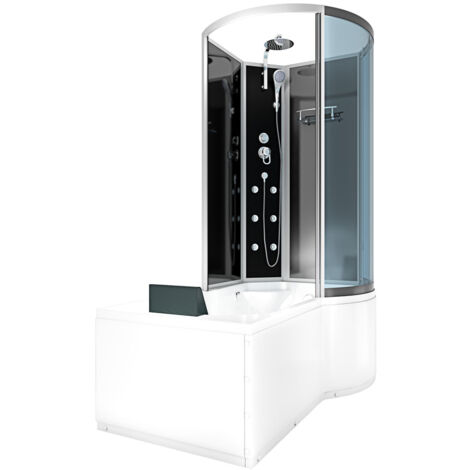 Kombination Badewanne Dusche K50-L30-EC Duschtempel 170x100 cm