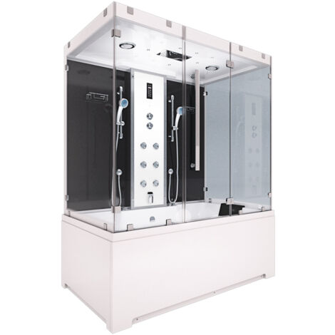 Kombination Badewanne Dusche K80-SW-EH-B-EA Duschtempel 180x100 cm OHNE Zusatzoption