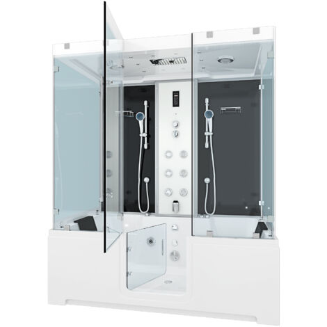 Kombination Badewanne Dusche K88-SW-EH-B-EA Duschtempel 180x100 cm OHNE Zusatzoption