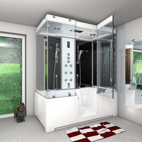 Kombination Badewanne Dusche K88-SW-TH-C-EA Duschtempel 180x100 cm OHNE Zusatzoption