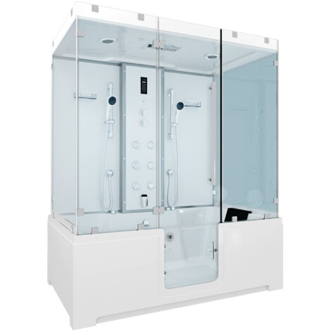Kombination Badewanne Dusche K88-WS-EH-B-EA Duschtempel 180x100 cm OHNE Zusatzoption