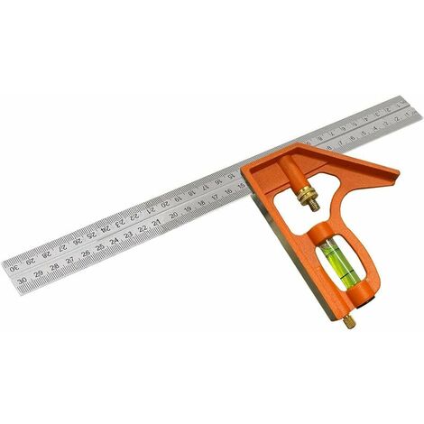 Kombinationswinkel – 300 mm verstellbares multifunktionales Lineal – 12-Zoll-Winkelmesswerkzeug mit Wasserwaage und praktischem Schnurabzieher – verstellbarer Winkel 45/90 Grad zum Anlegen, Messen, Ma