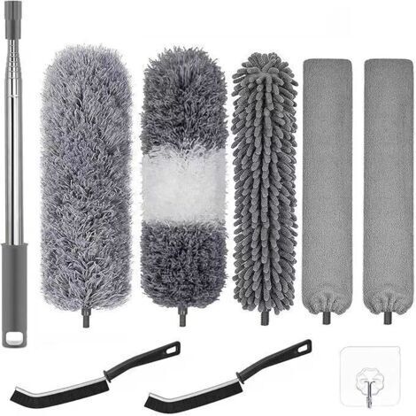Kombiniertes Staubwedel-Set für große Höhen – Ideal zum Reinigen von Wänden und Möbeln – Neunteiliges Set