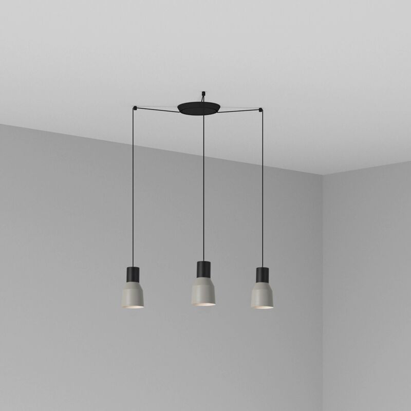 

KOMBO Lámpara colgante gris Ø120 3L - NEGRO MATE