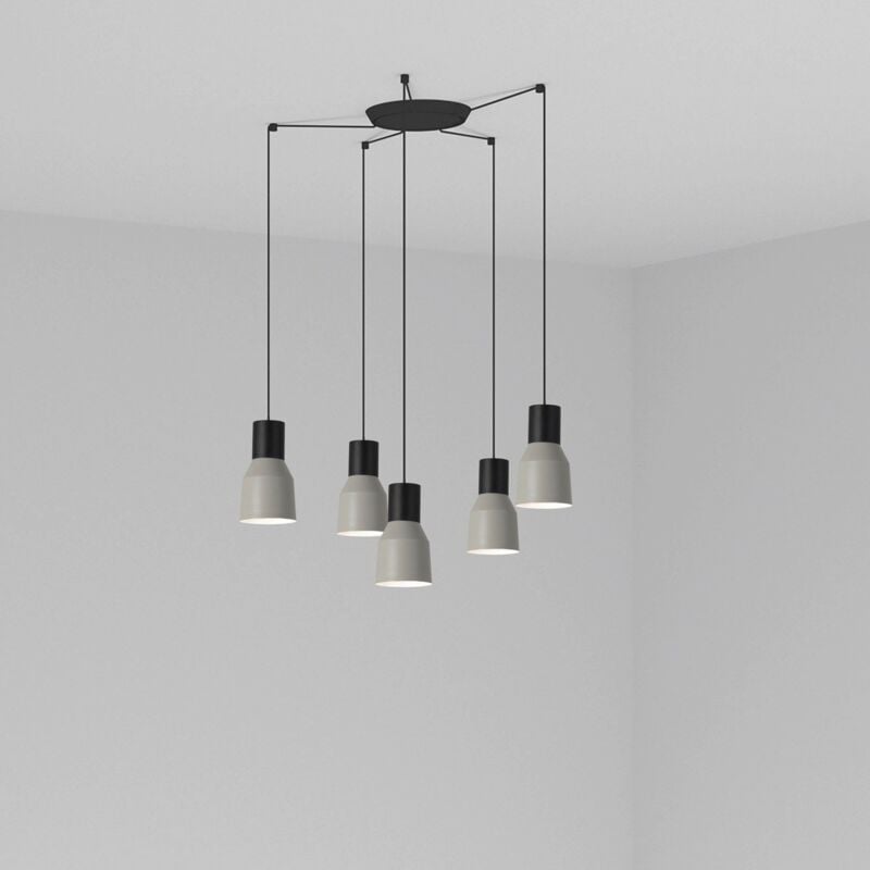 

KOMBO Lámpara colgante gris Ø120 5L - NEGRO MATE