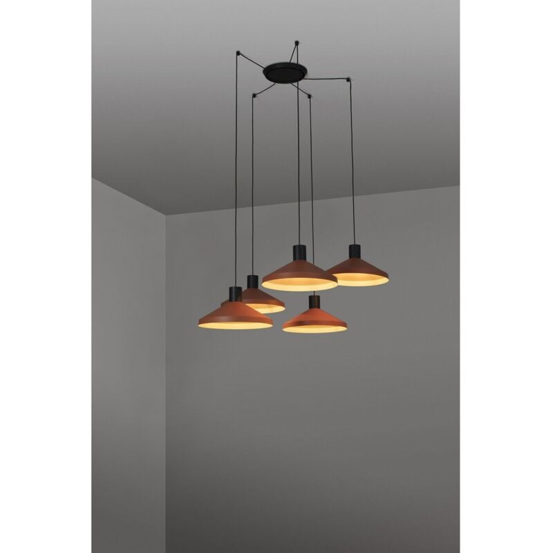 

KOMBO Lámpara colgante terracota Ø400 5L - NEGRO MATE