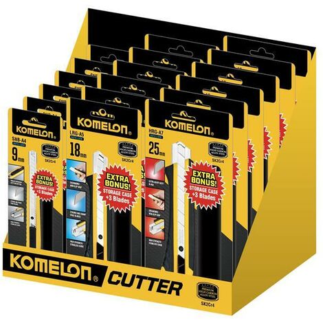 Komelon Snap Off Knife Counter Display Unit 18 Piece