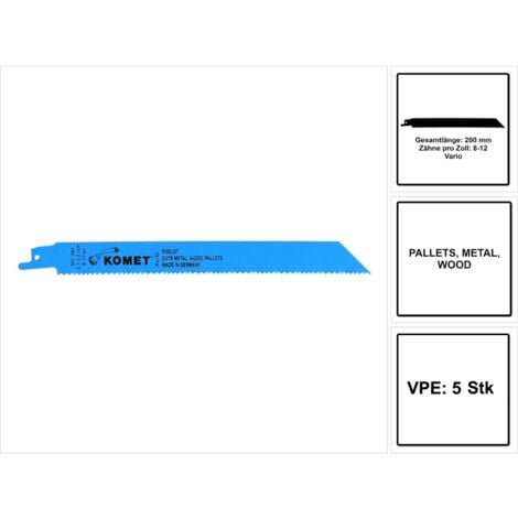 Lot de 5 lames scie sabre métaux lourds Bahco 3940-228-8/12-ST