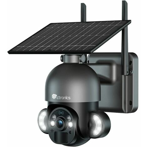 KOMIRO 2K 4MP Caméra Surveillance WiFi Solaire Extérieur sans Fil PTZ Caméra IP sur Batterie 10000mAh 2560x1440P Vision Nocturne Couleur Détection Humaine PIR Audio Bidirectionnel Slot Carte SD