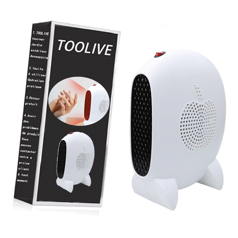 Toolive - Chauffage d'espace portable, mini radiateur soufflant de bureau, petit radiateur électrique personnel pour chambre à coucher, bureau