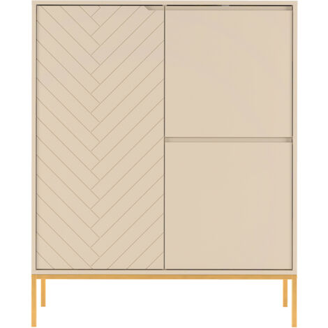 Kommode 102 cm breit in kaschmir mit gefräster Front ANGERA-140