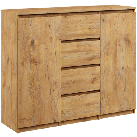 Kommode 4 Schubladen, 2 Schränke, 120cm, artistan Sideboard Bella