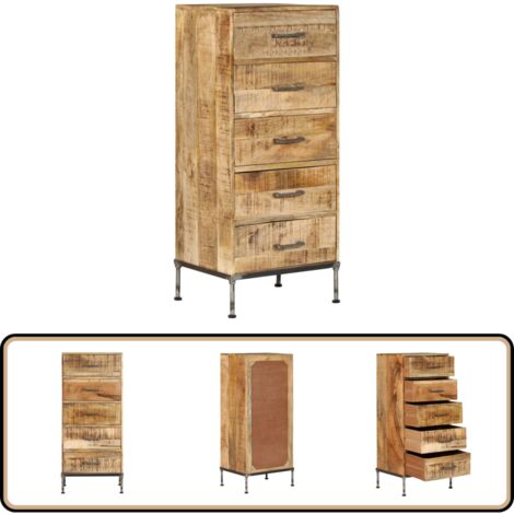 Kommode 45x35x106 cm Massivholz Mango - Mangoholzmöbel - Holzkomode - Sideboard - Wohnzimmermöbel - Vintage Stil