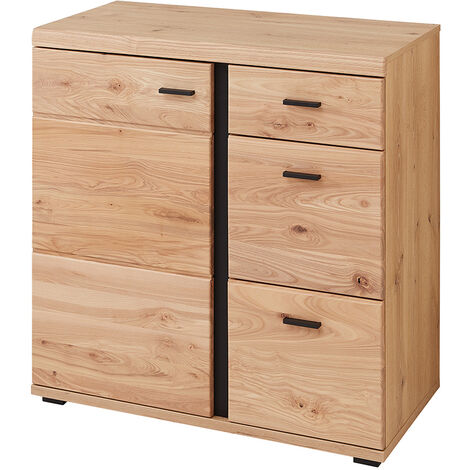 Kommode 85cm, Altesche gebürstet, teilmassiv, SARINA-36