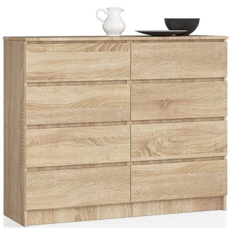 Kommode AKORD K120 Sonoma-Eiche 120 cm 8 Schubladen B120 x H99 x T40 cm