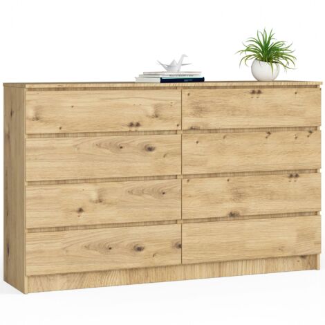 Kommode AKORD K160 Eiche Artisan 160 cm 8 Schubladen B160 x H99 x T40 cm