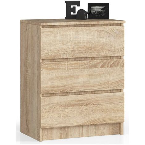 Kommode AKORD K60 Sonoma-Eiche 60 cm 3 Schubladen B60 x H77 x T40 cm