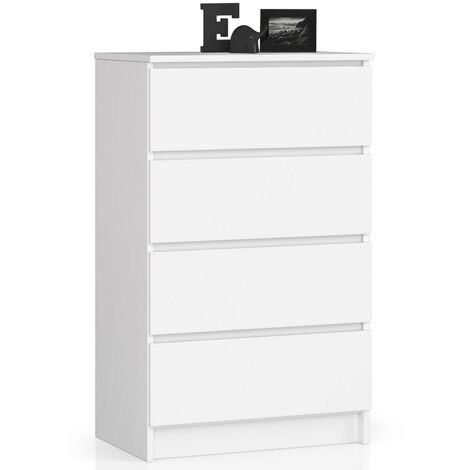 Kommode AKORD K60 Weiß 60 cm 4 Schubladen B60 x H99 x T40 cm