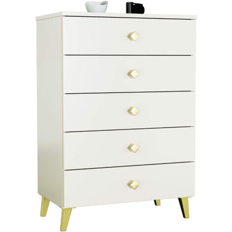 Kommode AKORD MOBI in der Farbe Kaschmir mit 5 Schubladen B60 x H89 x T37 cm