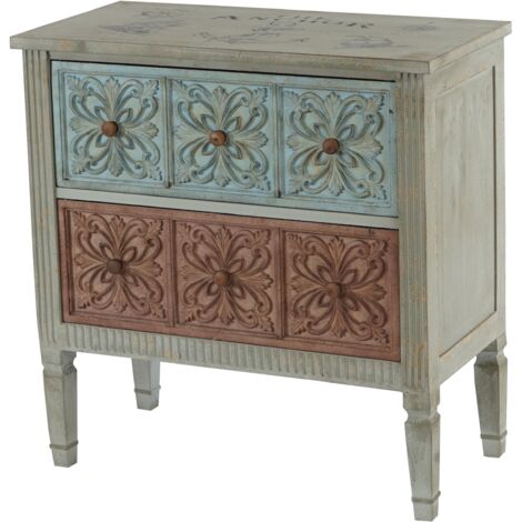 Kommode Almada Sideboard Schrank Shabby-Look, Vintage, 80x79x40cm