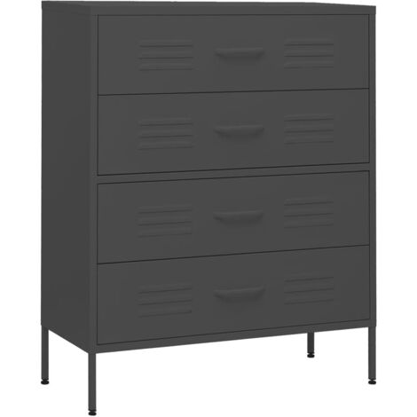 Kommode Anthrazit 80x35x101,5 cm Stahl vidaXL
