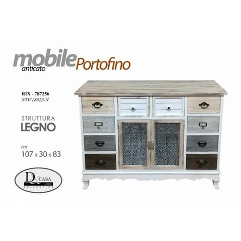 Kommode aus antikem Holzrücken 107 x 30 x 83 h