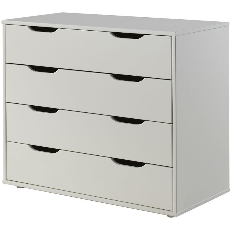Kommode Eden Vipack mit 4 Schubladen B: 86 cm H: 72 cm T: 43 cm aus hochwertigem MDF Holz weiß-grau Weiß