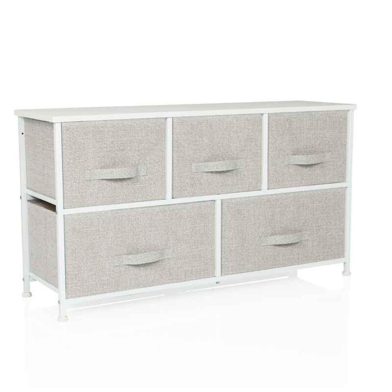 Kommode Foldar 100x30x55cm 5 Fächer Grau Hjh Living