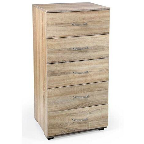 Kommode für Schlafzimmer 5 Schubladen Eiche Como cm 50 x 40 x 101 h