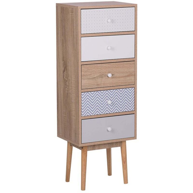 Beliani Kommode Mit 5 Schubladen Foley Bunt