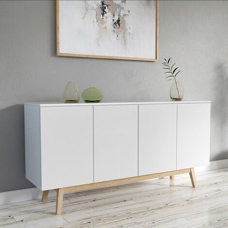 Kommode HOME 4 Türen 2 Schubladen / Weiß/