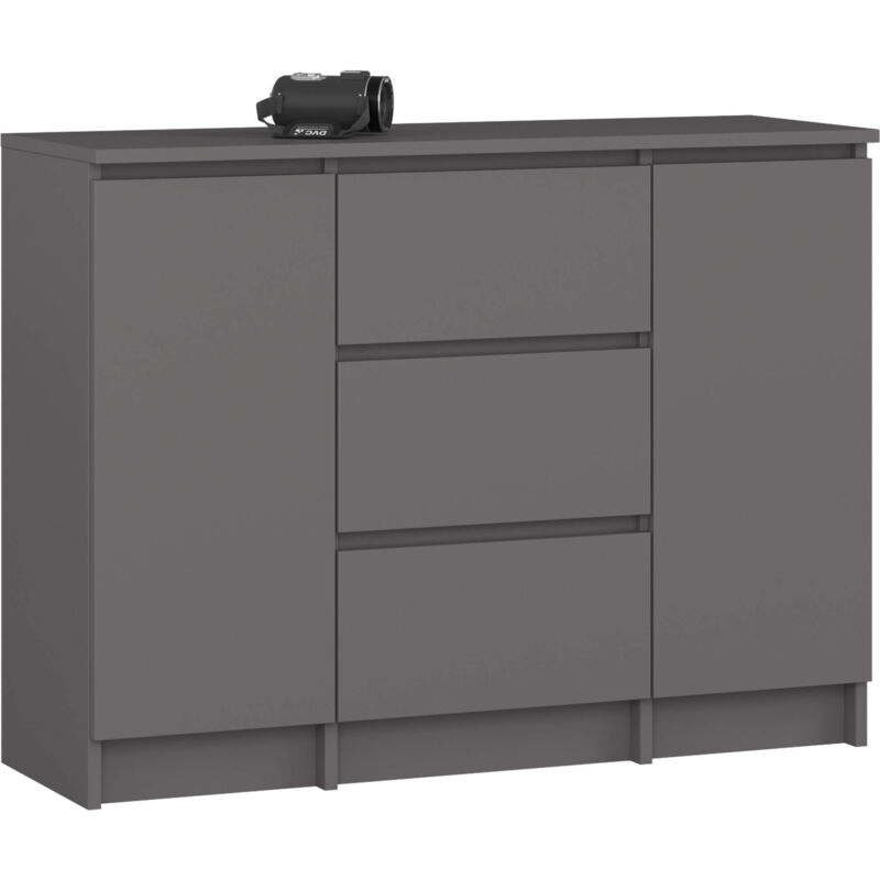 Akord Kommode K100 Graphitgrau 101 Cm 2 Türen 3 Schubladen 4 Regalböden B101xh76xt35 Cm