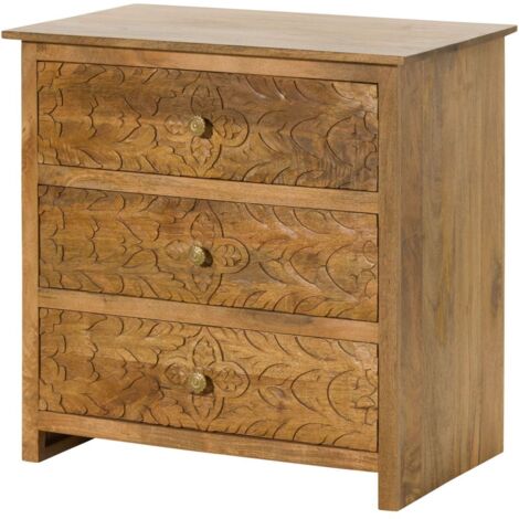 Kommode Mango 80x48x78 natur lackiert KASHMIR 107