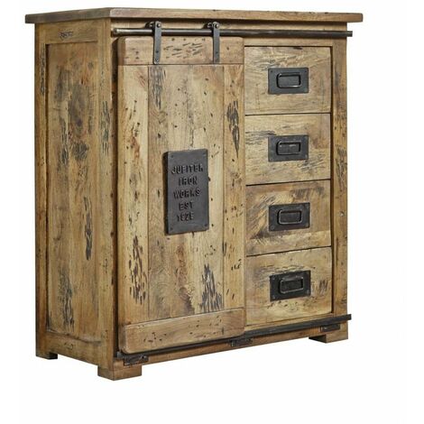 Kommode Mango 90x45x100 natur lackiert RAILWAY 103