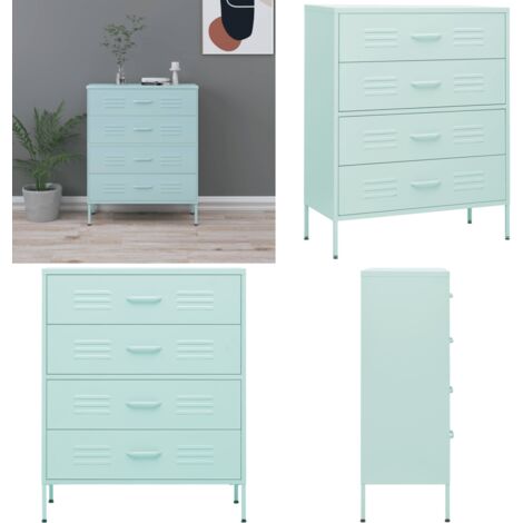 Kommode Minzgrün 80x35x101,5 cm Stahl - Kommode -  Kommoden - Home & Living