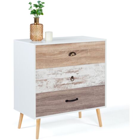 Kommode mit 3 Schubladen BAHIA 75 cm skandinavisch