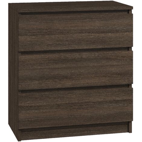Kommode mit 3 Schubladen Sideboard Wenge Anrichte holz 70 cm