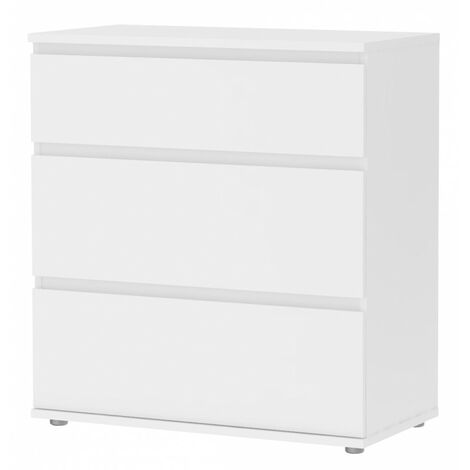Kommode mit 3 weißen Schubladen cm 77x40x84h