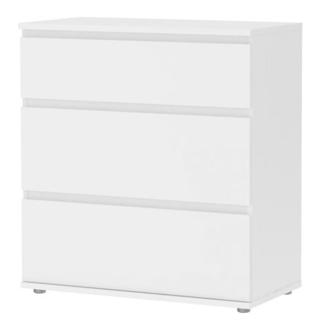 Kommode mit 3 weißen Schubladen cm 77x40x84h