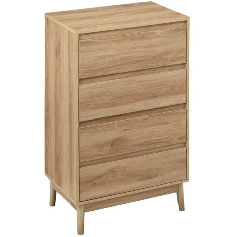 Kommode mit 4 schubladen in natürlicher eichenoptik abana - 5five