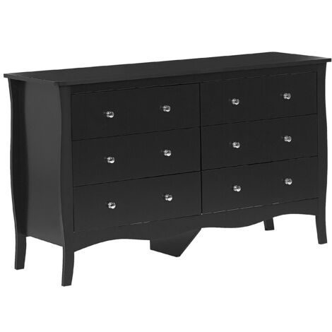 Kommode mit 6 Schubladen WINCHESTER Schwarz