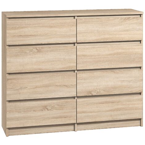 Kommode mit 8 Schubladen 120 sonoma Sideboard Bella