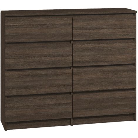 Kommode mit 8 Schubladen 120 Wenge Sideboard Bella