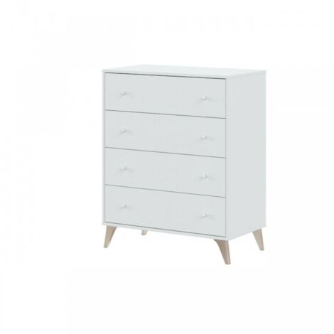 Kommode mit hohen Füßen weiß 77,5 x 40 x 95 h
