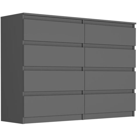 Kommode mit Schubladen Anthrazit, 140 x 40 x 98 cm - Modern R140S8